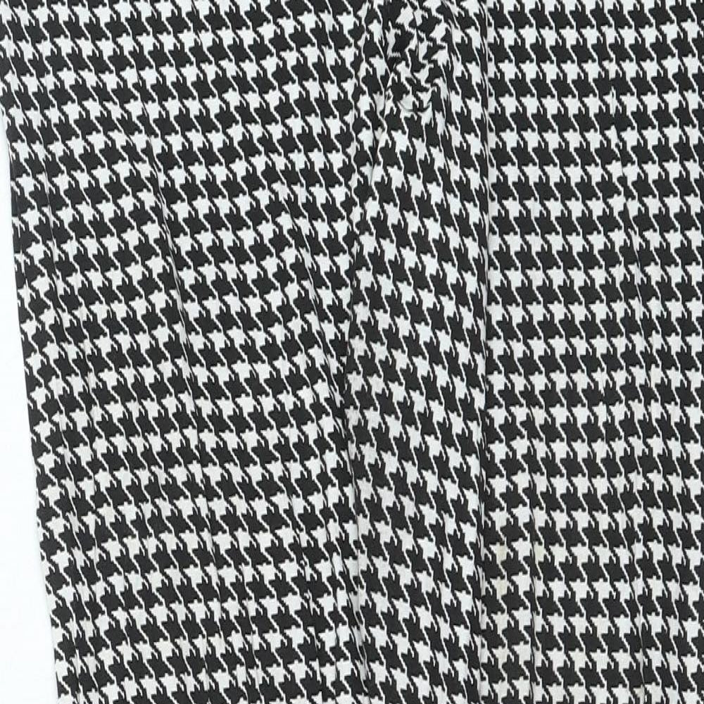 Boohoo Womens Black Check Vinyl Jegging Leggings Size 14 L23 in