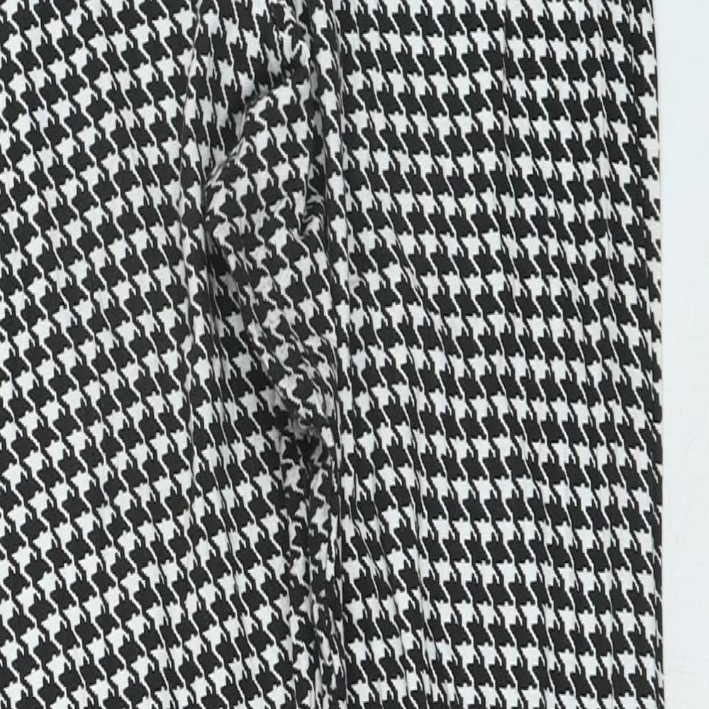 Boohoo Womens Black Check Vinyl Jegging Leggings Size 14 L23 in