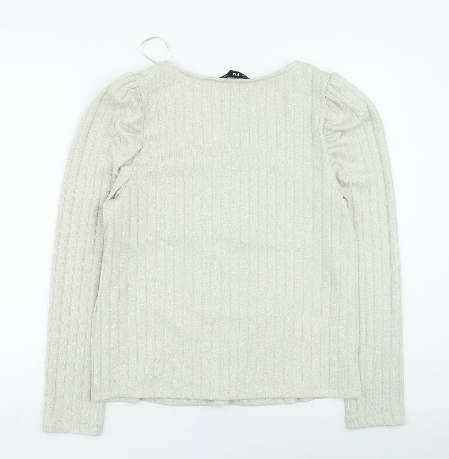 F&F Womens Gold Square Neck Polyester Pullover Jumper Size 18