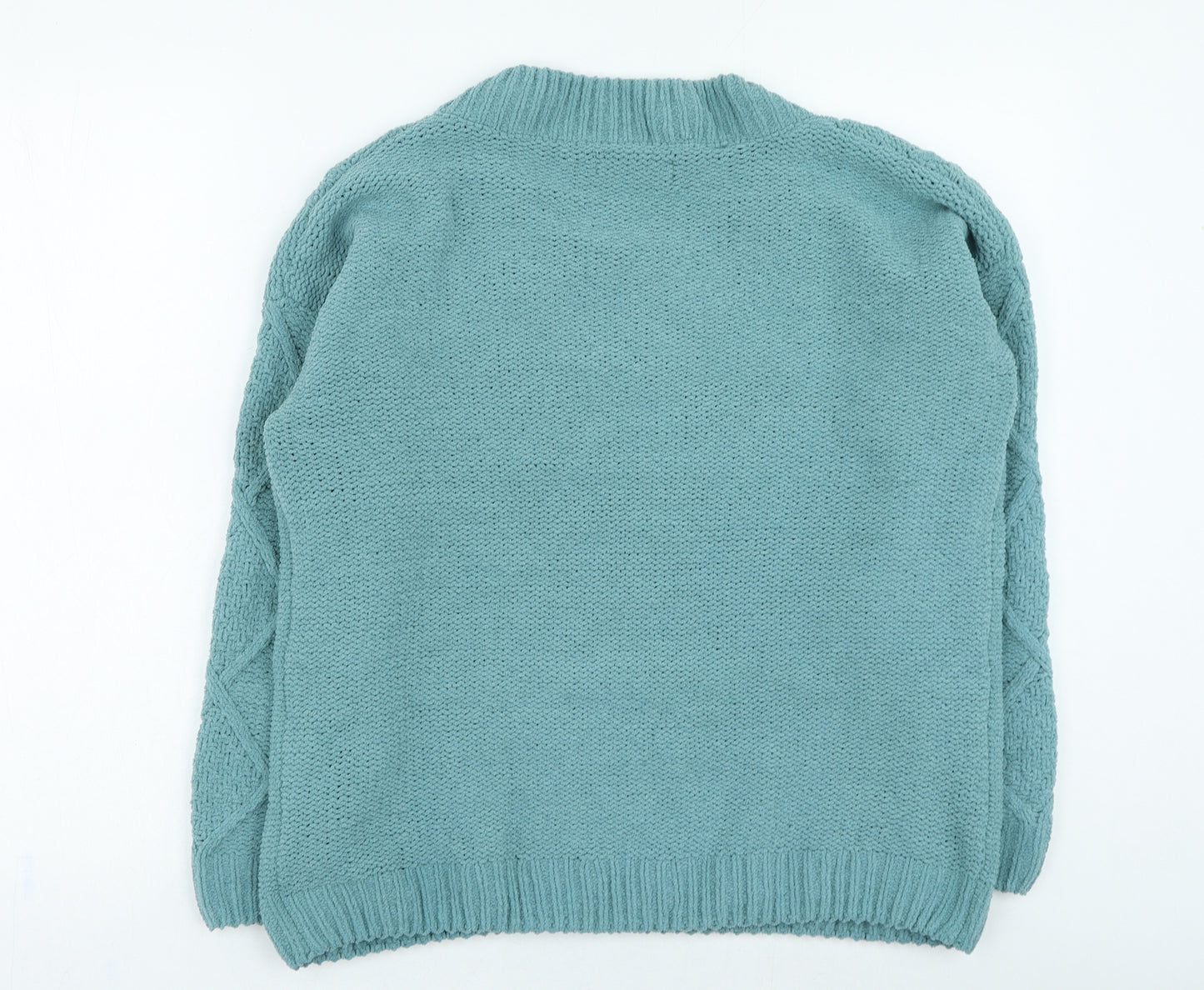 Primark Womens Blue V-Neck Polyester Pullover Jumper Size S