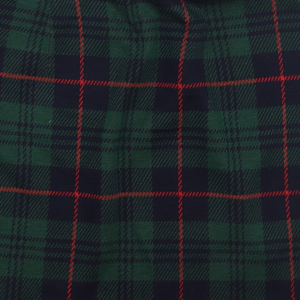St Micheal Womens Green Check Acrylic Mini Skirt Size 14