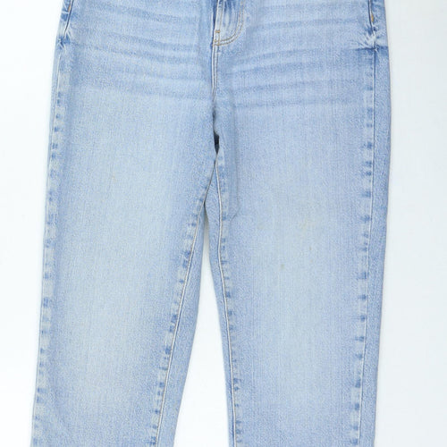New Look Womens Blue Cotton Straight Jeans Size 10 L25 in Regular