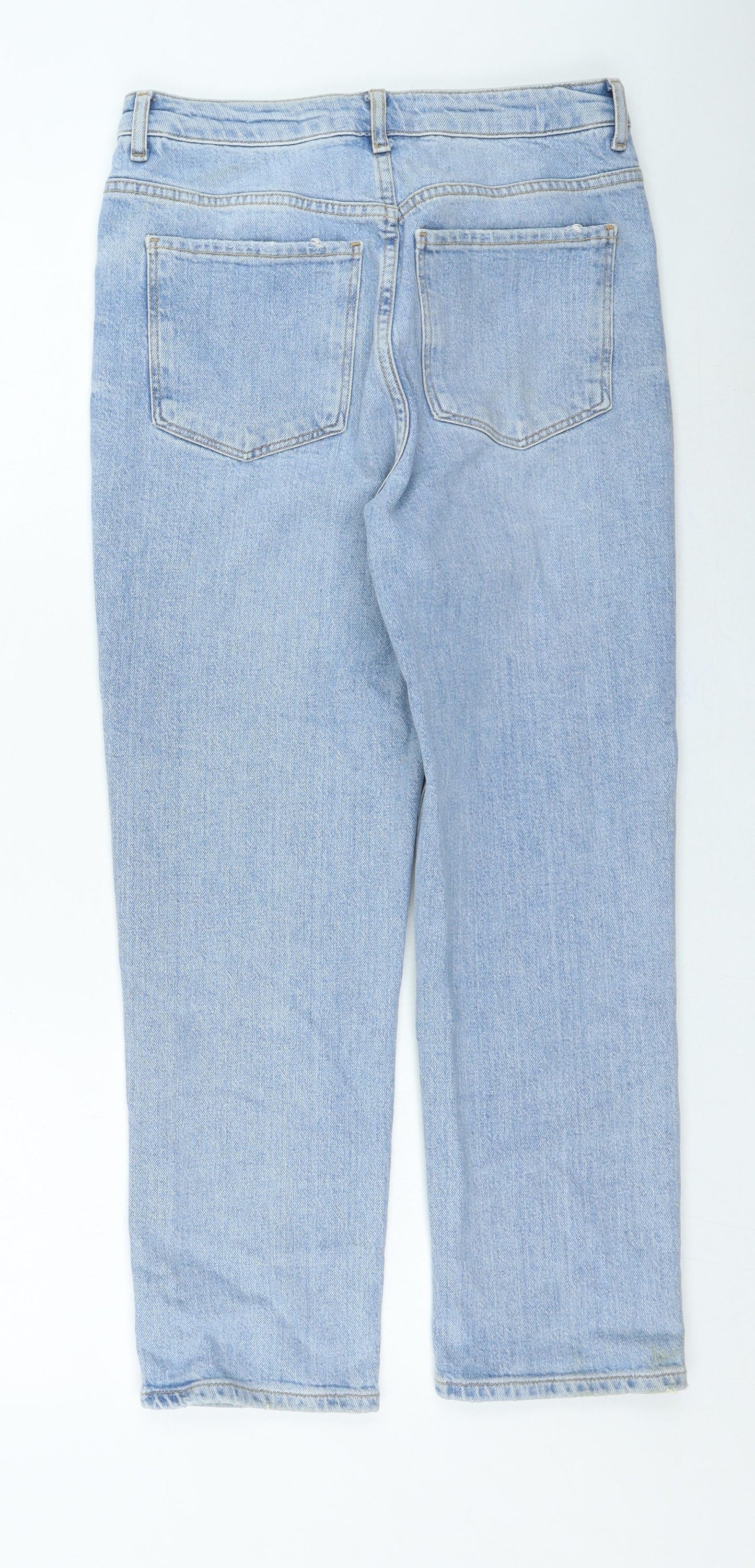 New Look Womens Blue Cotton Straight Jeans Size 10 L25 in Regular