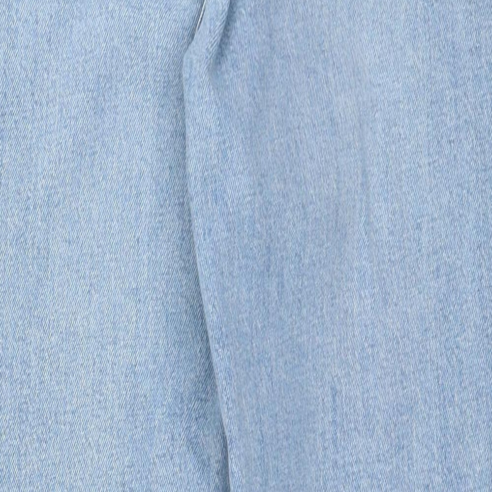 New Look Womens Blue Cotton Straight Jeans Size 10 L25 in Regular