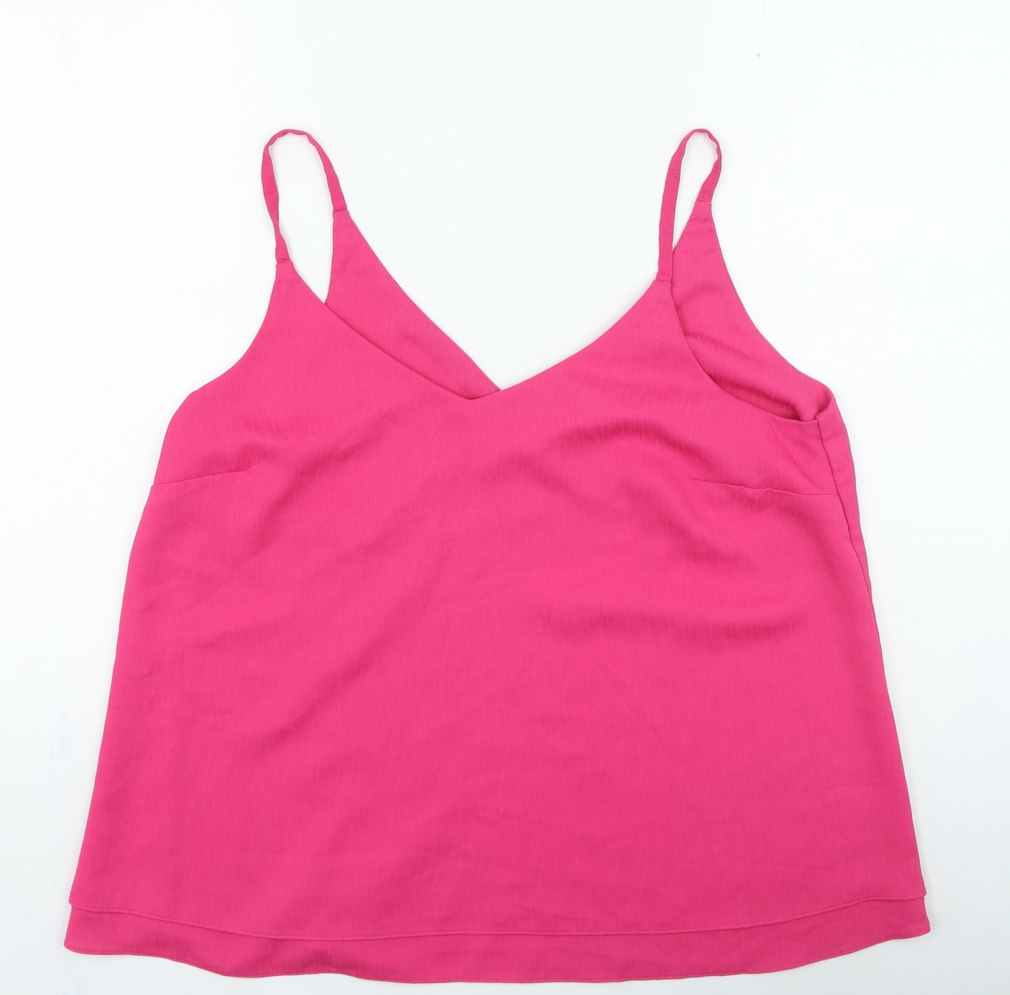 George Womens Pink Polyester Camisole Tank Size 16 V-Neck