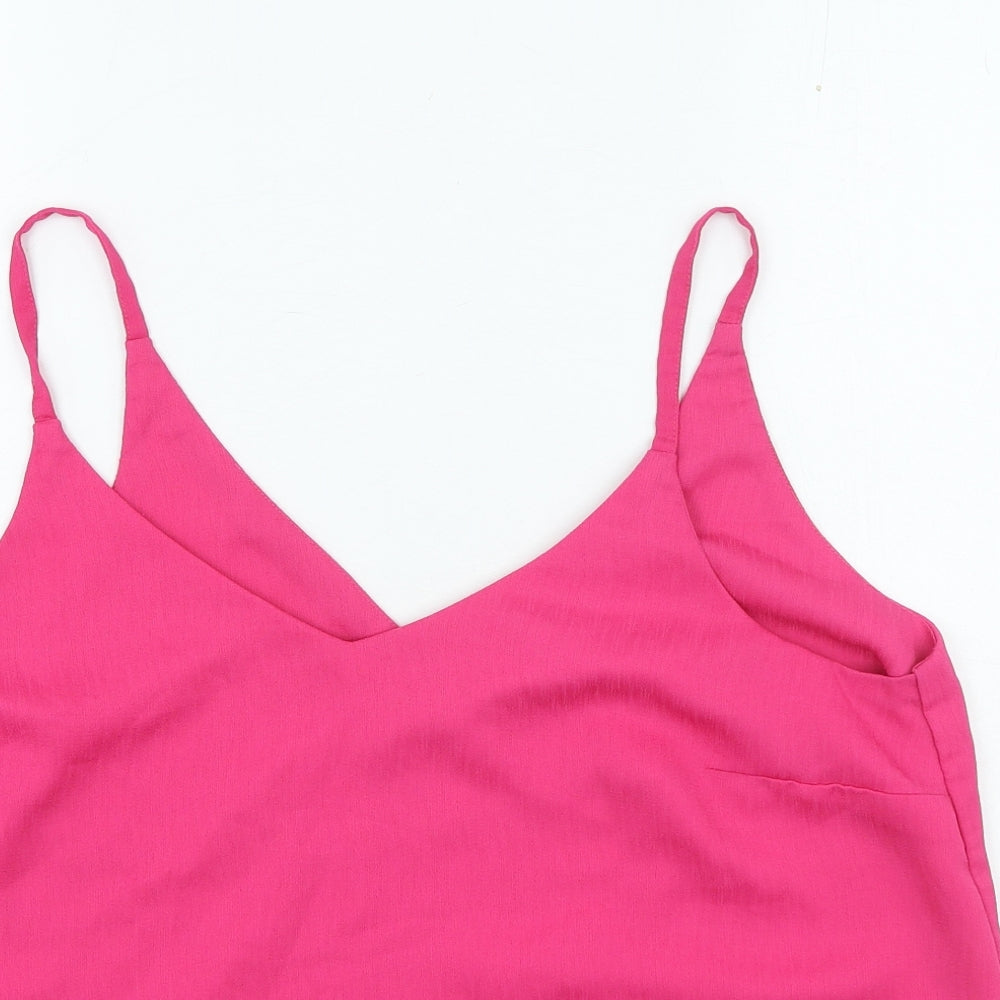 George Womens Pink Polyester Camisole Tank Size 16 V-Neck