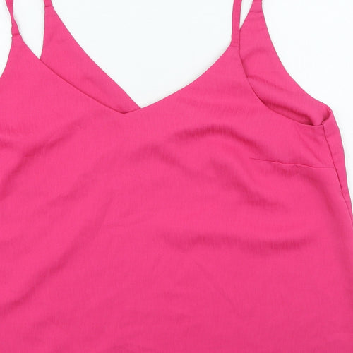 George Womens Pink Polyester Camisole Tank Size 16 V-Neck