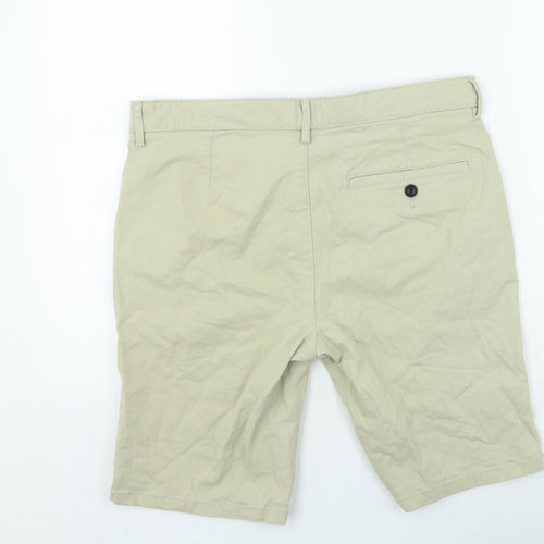Topman Mens Beige Cotton Chino Shorts Size 34 in L11 in Regular