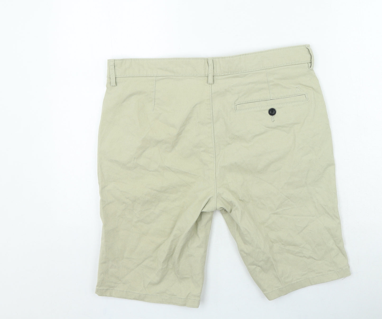 Topman Mens Beige Cotton Chino Shorts Size 34 in L11 in Regular