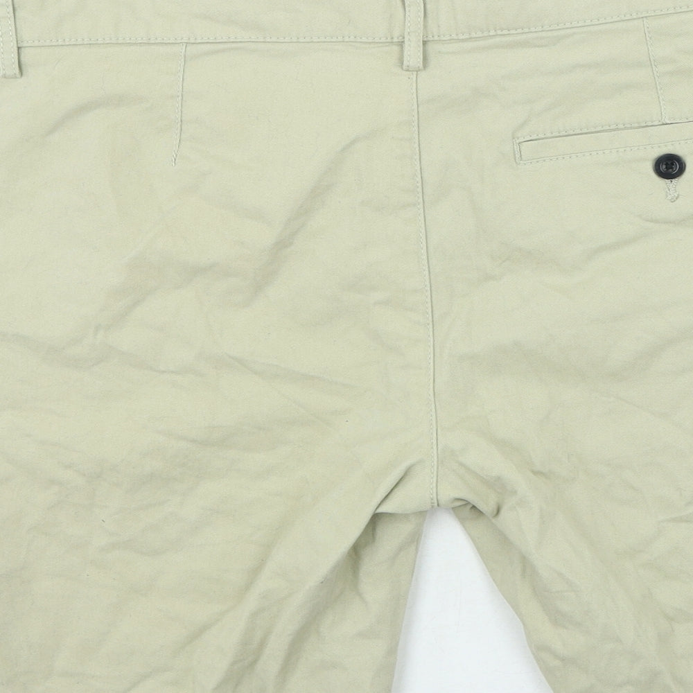 Topman Mens Beige Cotton Chino Shorts Size 34 in L11 in Regular