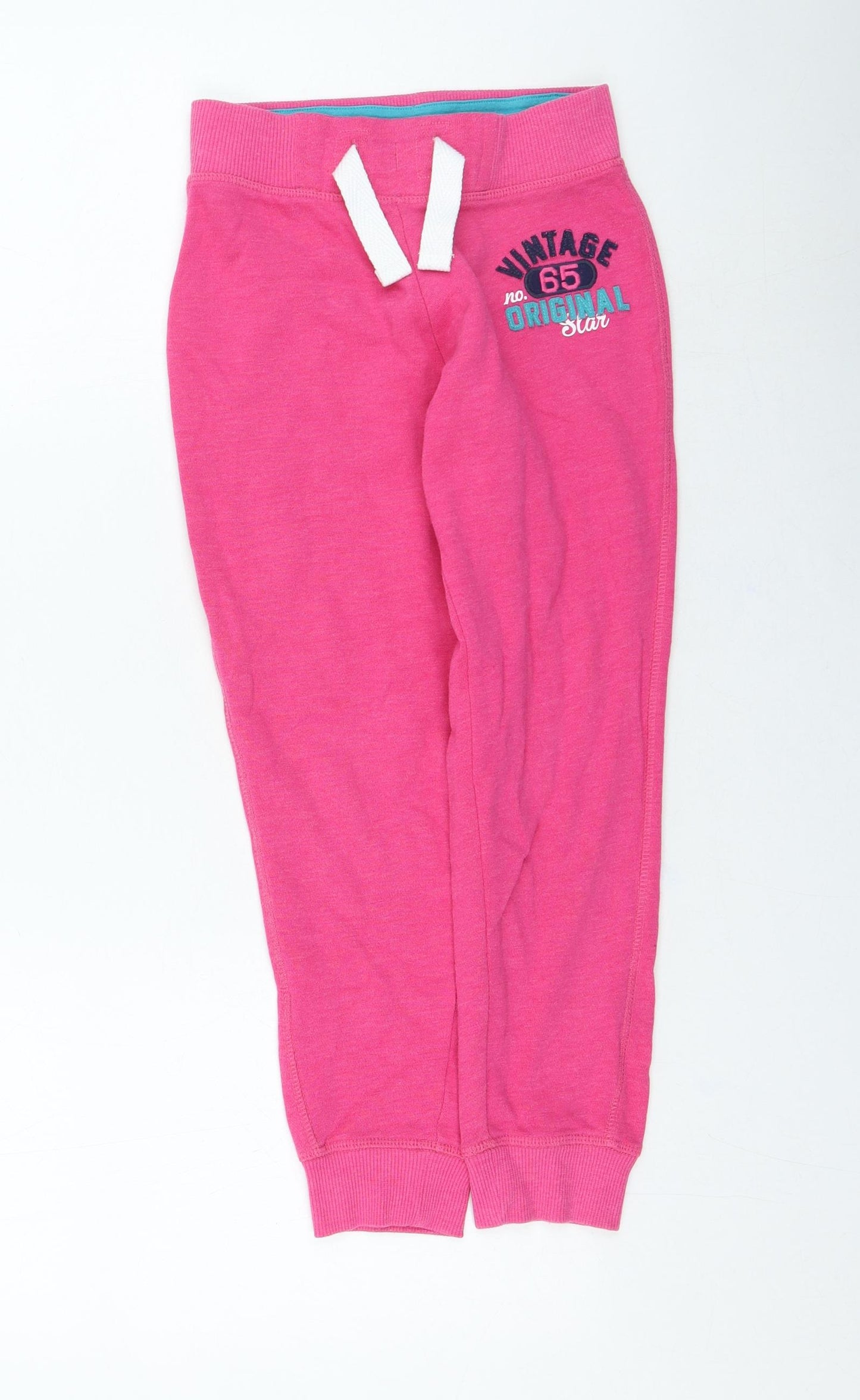NEXT Girls Pink Cotton Jogger Trousers Size 8 Years Regular