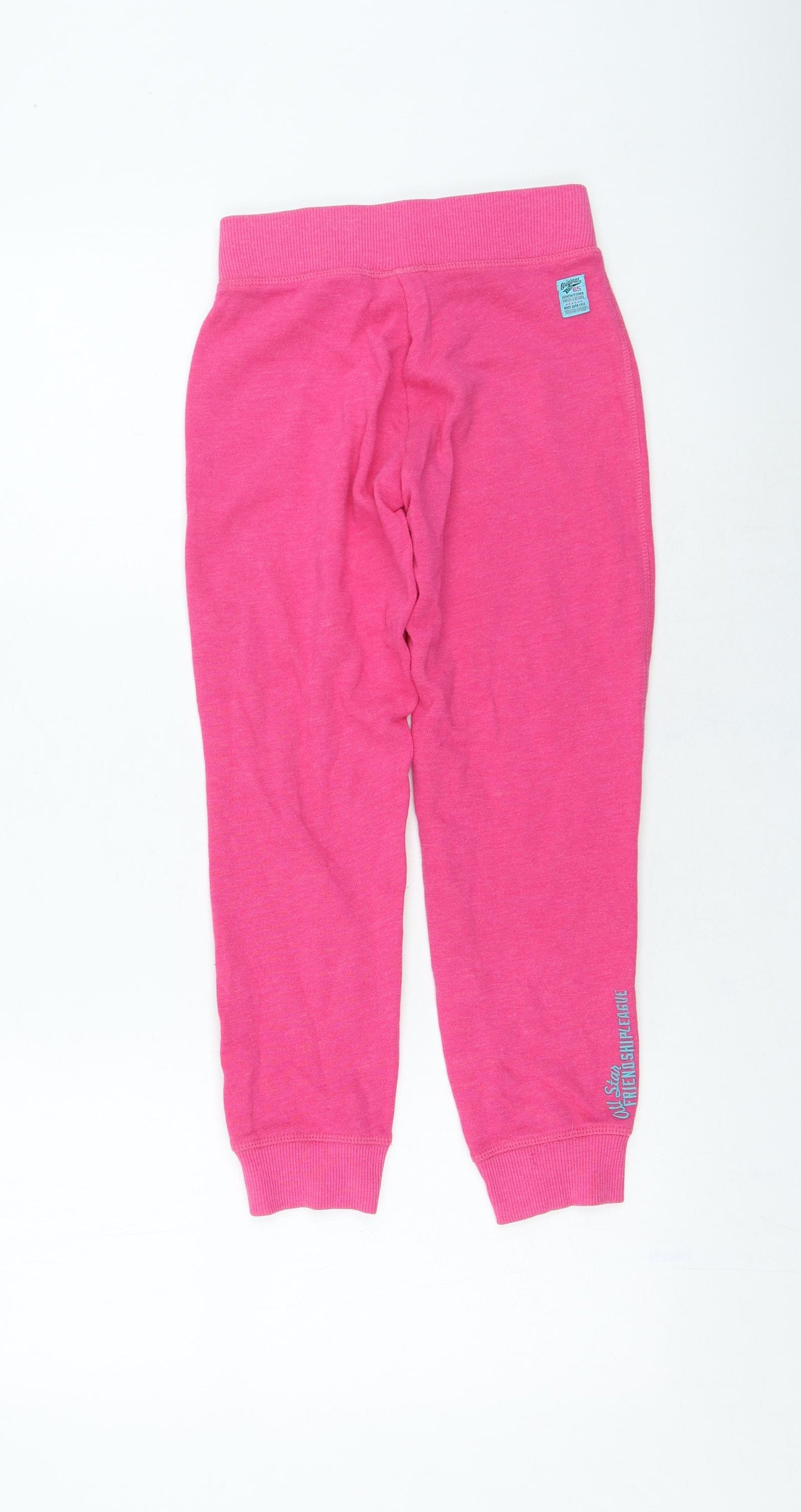 NEXT Girls Pink Cotton Jogger Trousers Size 8 Years Regular