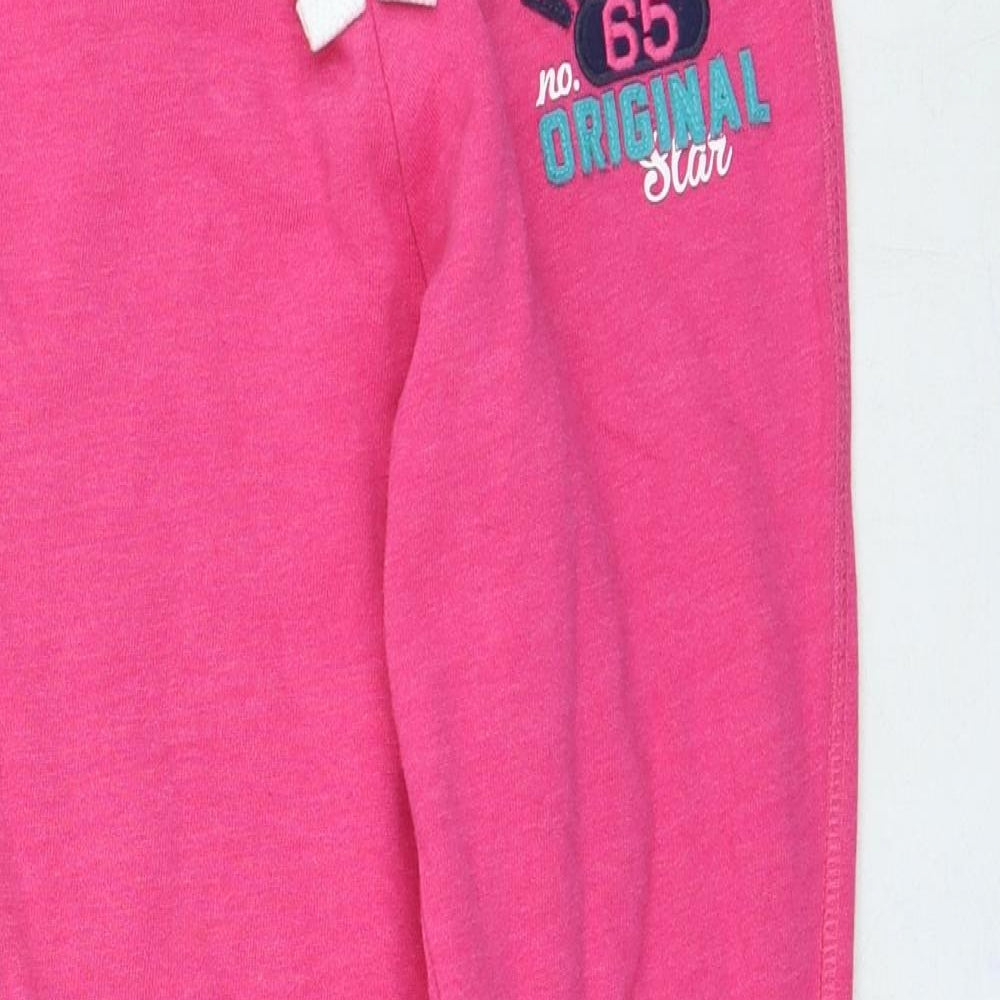 NEXT Girls Pink Cotton Jogger Trousers Size 8 Years Regular
