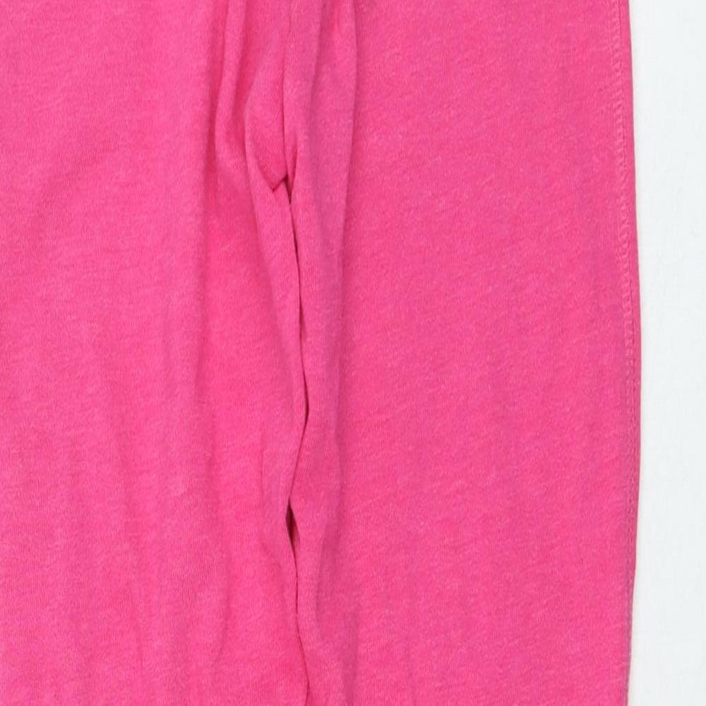 NEXT Girls Pink Cotton Jogger Trousers Size 8 Years Regular