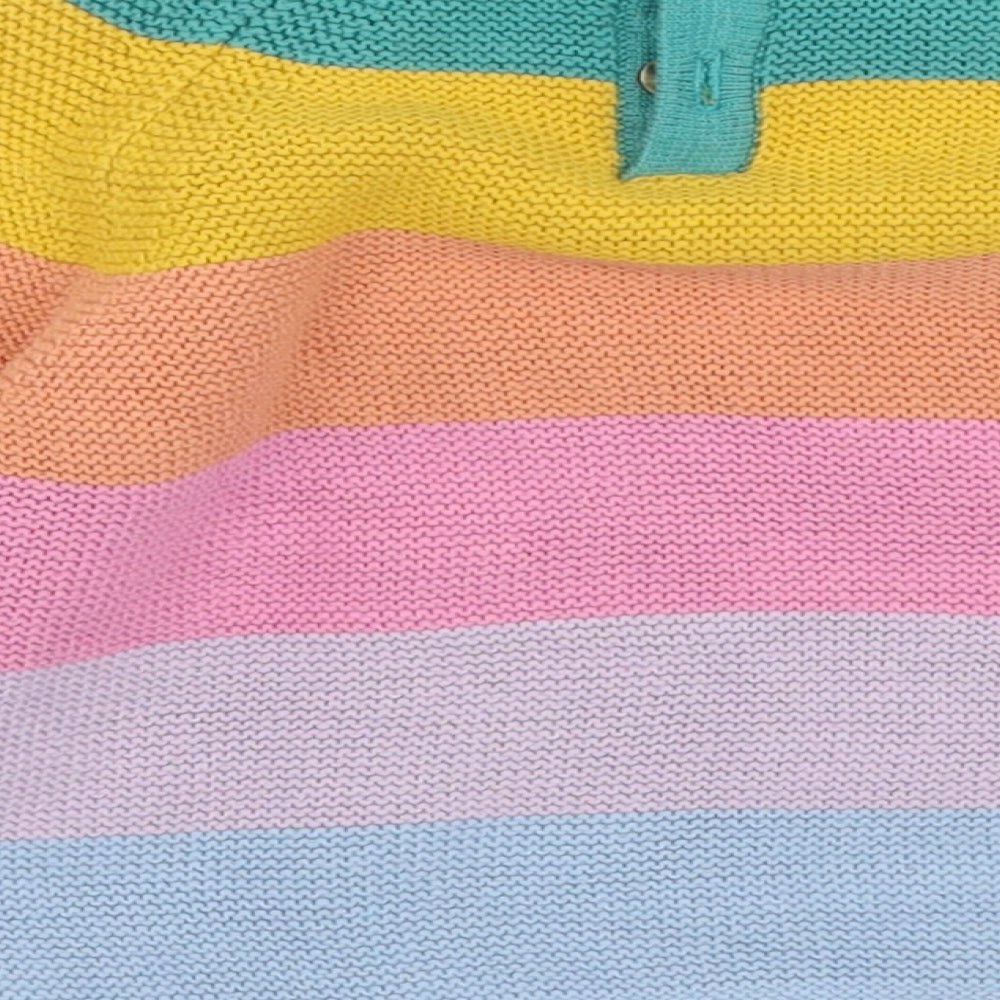 NEXT Girls Multicoloured Striped Acrylic Pullover Jumper Size 12-18 Months