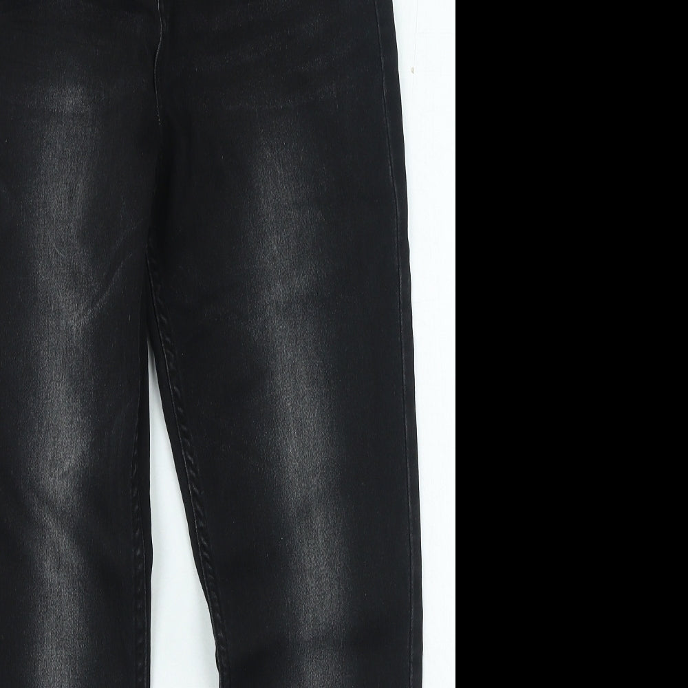 Nutmeg Boys Black Cotton Straight Jeans Size 11-12 Years Regular