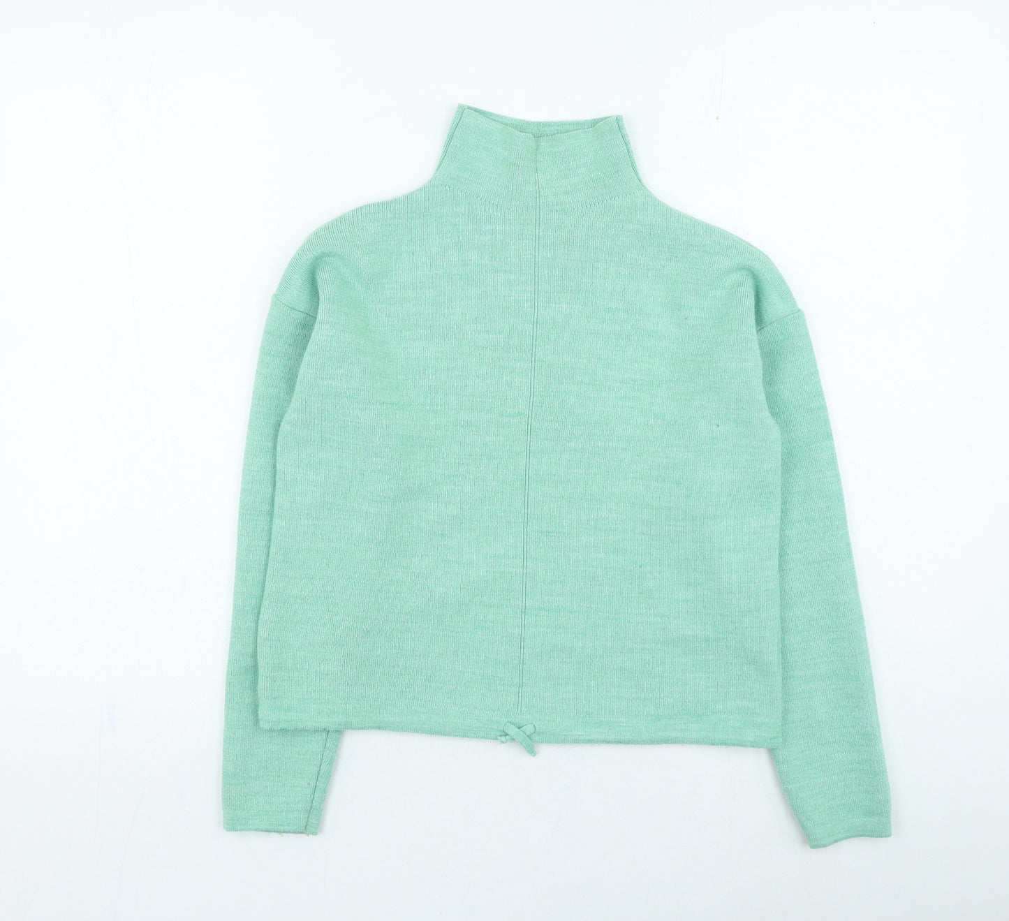 glamify Womens Green High Neck Acrylic Pullover Jumper Size S