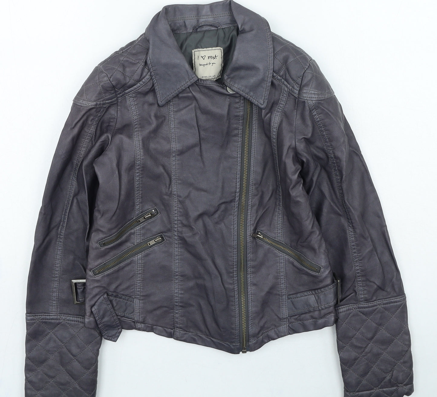 NEXT Girls Grey Biker Jacket Size 9-10 Years