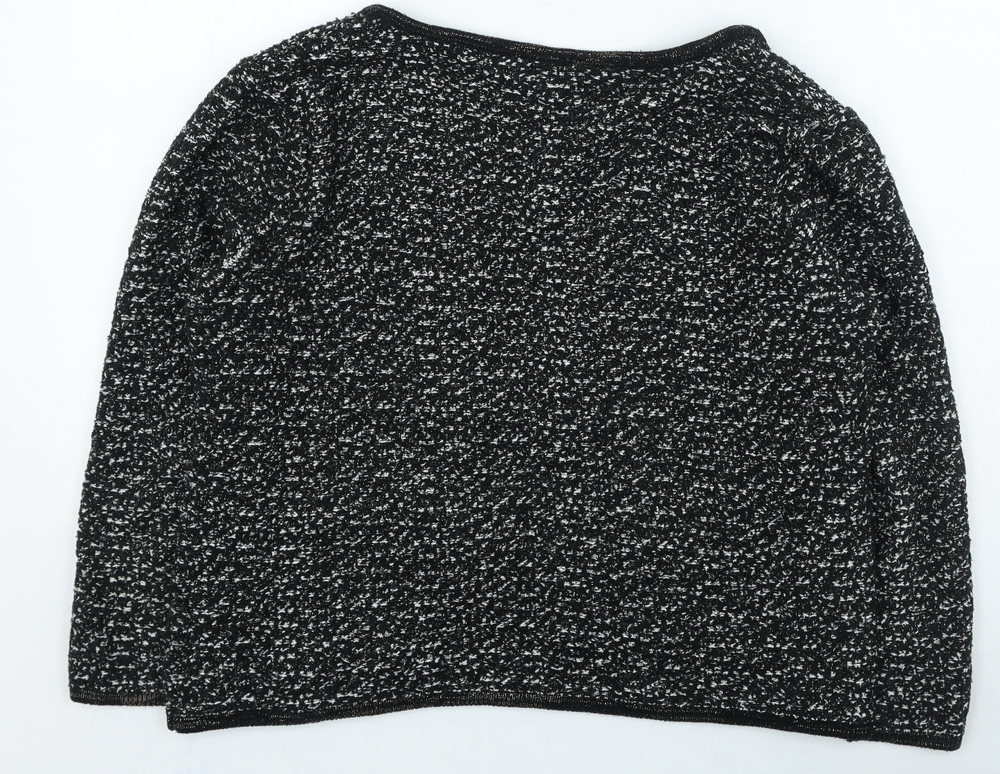 F&F Womens Black V-Neck Acrylic Cardigan Jumper Size 14