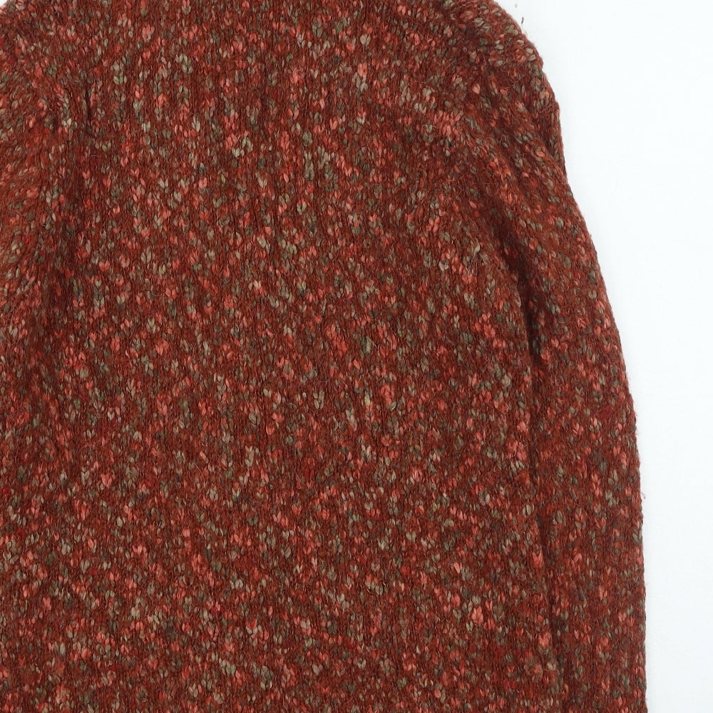 C.M.D Womens Orange V-Neck Nylon Cardigan Jumper Size 12