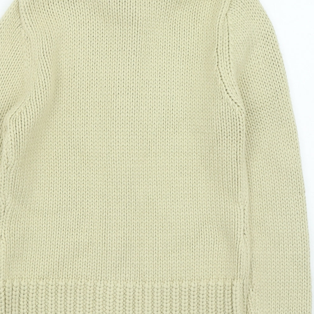 Wallis Womens Beige Collared Acrylic Cardigan Jumper Size 10