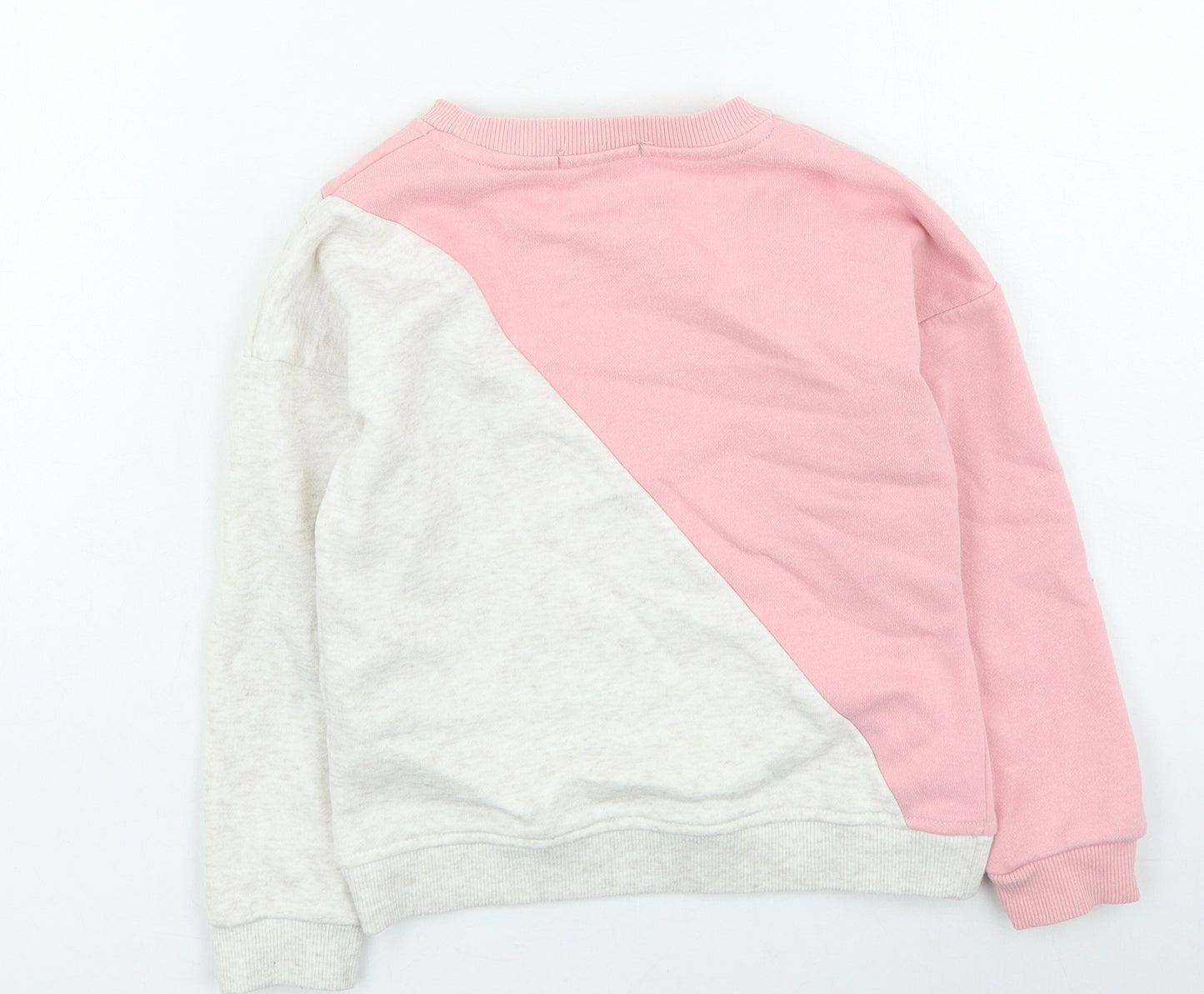 Primark Girls Pink Cotton Pullover Sweatshirt Size 4-5 Years - star