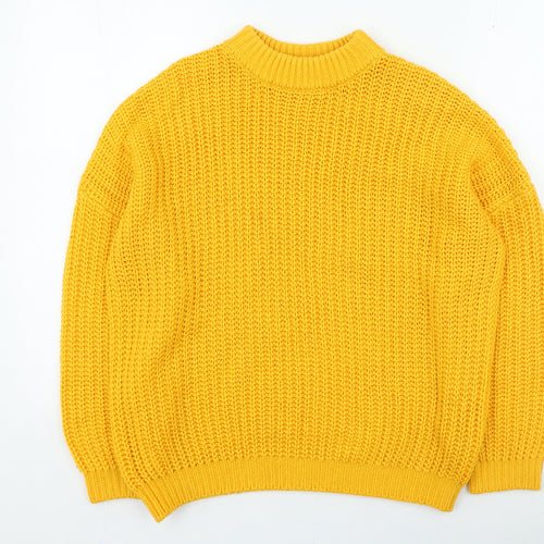 Red Herring Womens Orange High Neck Acrylic Pullover Jumper Size 14