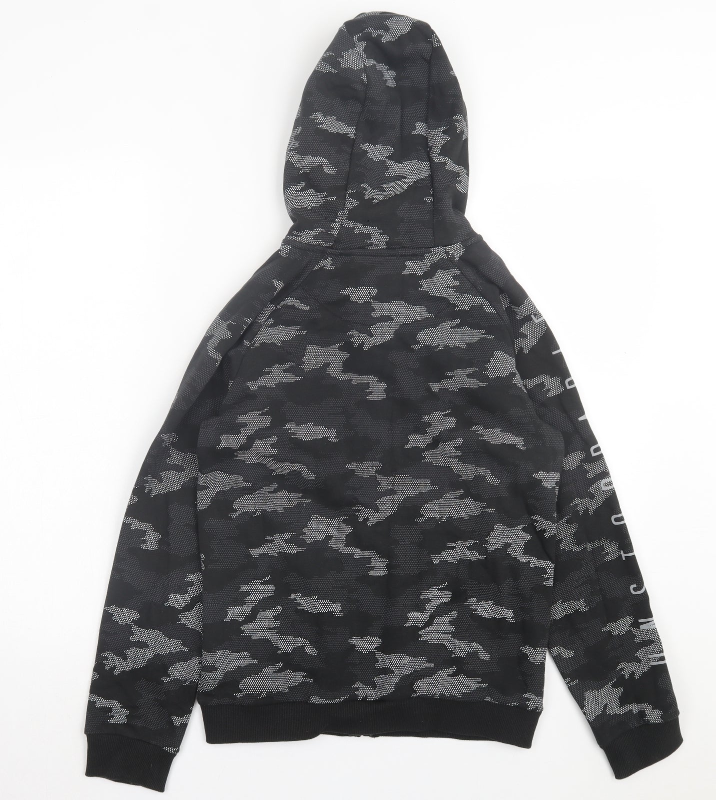 NEXT Boys Grey Camouflage Cotton Full Zip Hoodie Size 11-12 Years Zip