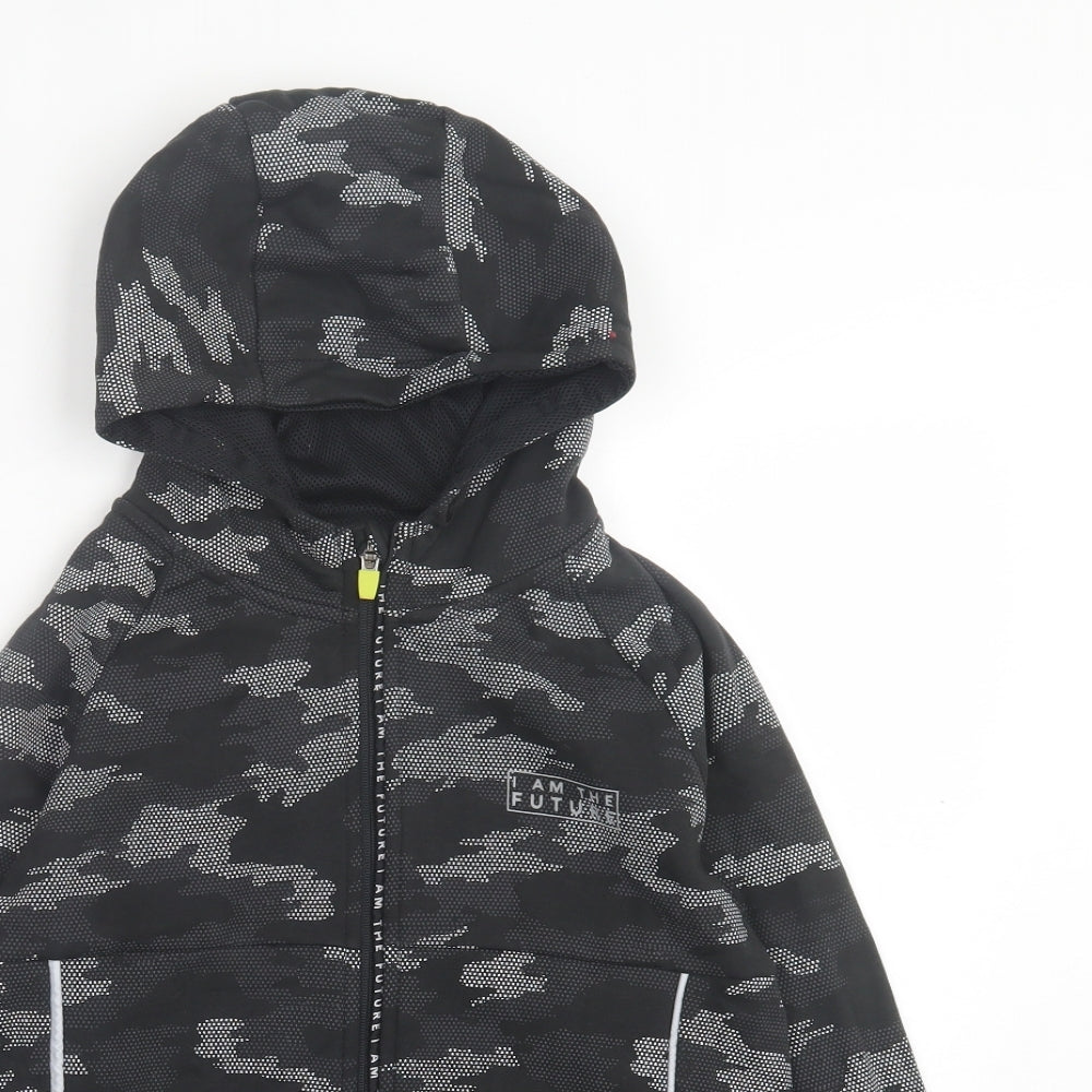 NEXT Boys Grey Camouflage Cotton Full Zip Hoodie Size 11-12 Years Zip