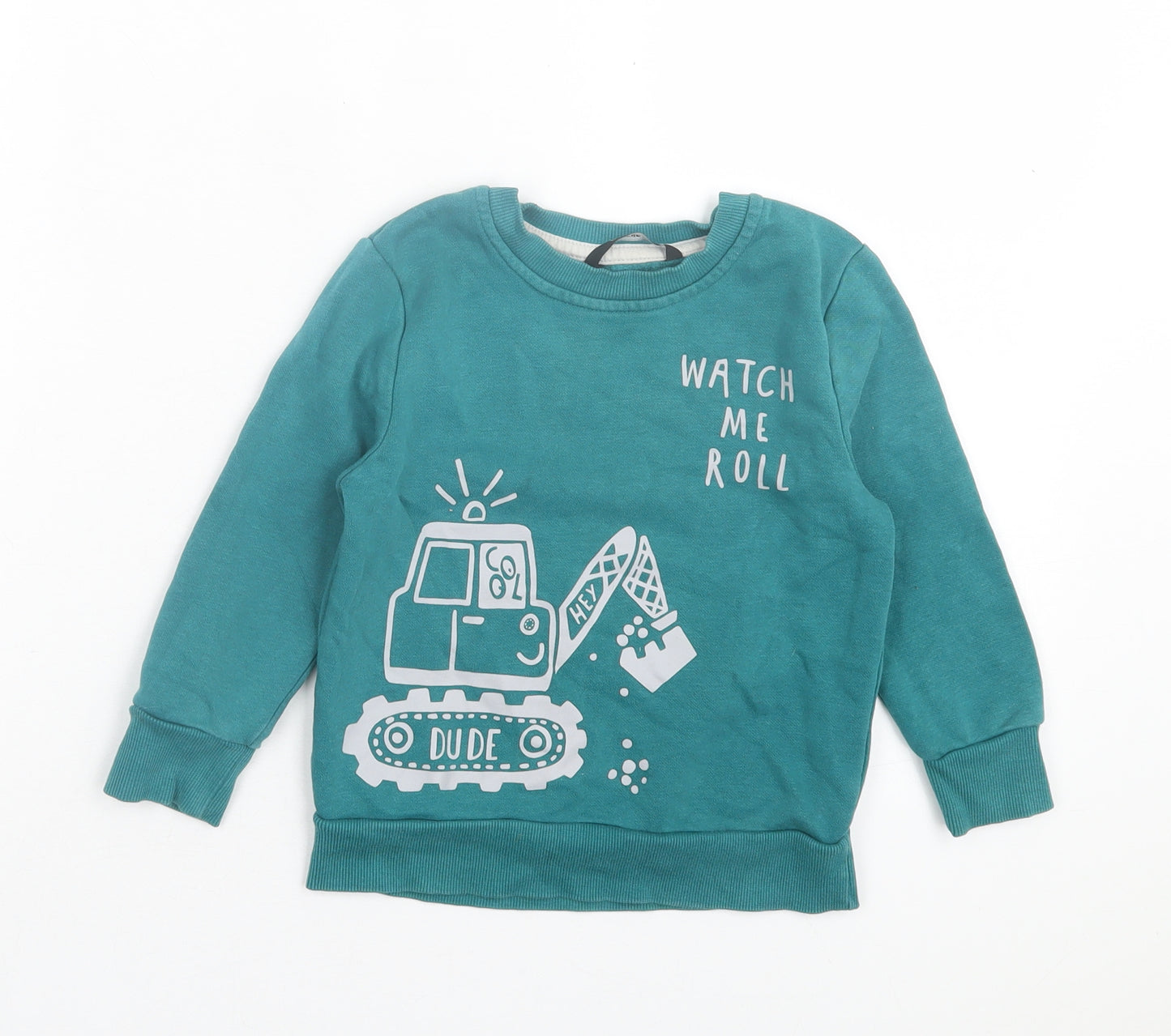George Boys Green Cotton Pullover Sweatshirt Size 2-3 Years Pullover