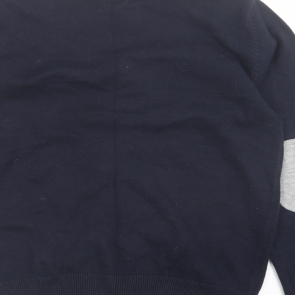 H&M Boys Blue V-Neck Cotton Cardigan Jumper Size 8 Years Button