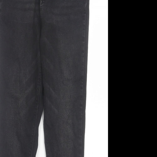Denim & Co. Womens Black Cotton Skinny Jeans Size 14 L29 in Regular Button