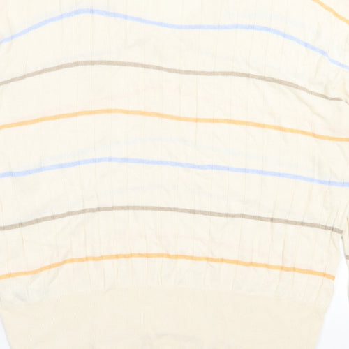 Marks and Spencer Womens Multicoloured V-Neck Striped Viscose Pullover Jumper Size XL