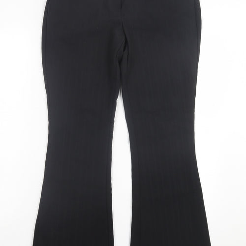 Evie Collection Womens Black Polyester Trousers Size 8 L30 in Regular Hook & Eye