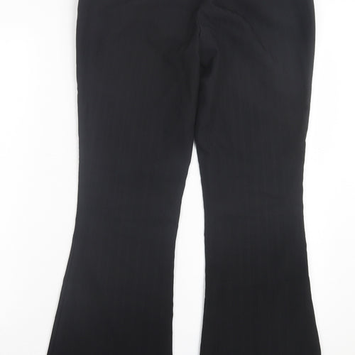 Evie Collection Womens Black Polyester Trousers Size 8 L30 in Regular Hook & Eye