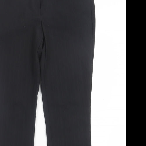 Evie Collection Womens Black Polyester Trousers Size 8 L30 in Regular Hook & Eye