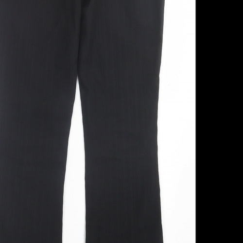 Evie Collection Womens Black Polyester Trousers Size 8 L30 in Regular Hook & Eye