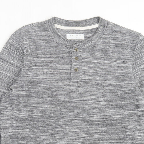 Primark Mens Grey Polyester T-Shirt Size M Crew Neck