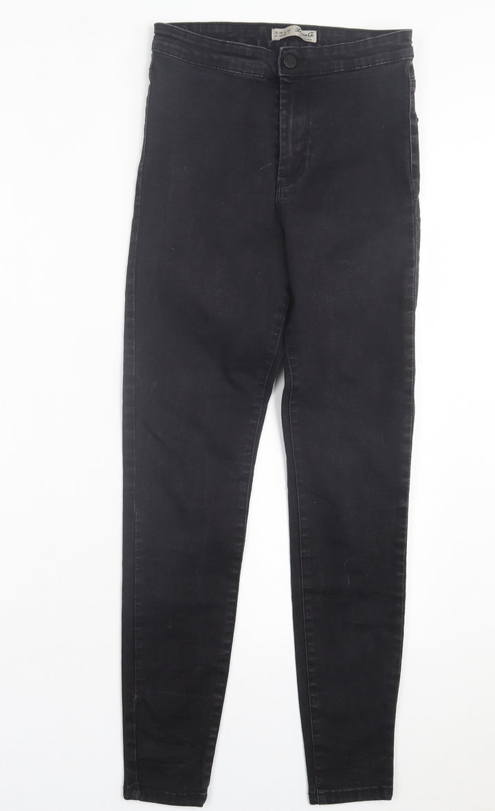 Denim & Co. Womens Black Cotton Skinny Jeans Size 10 L28 in Regular Button