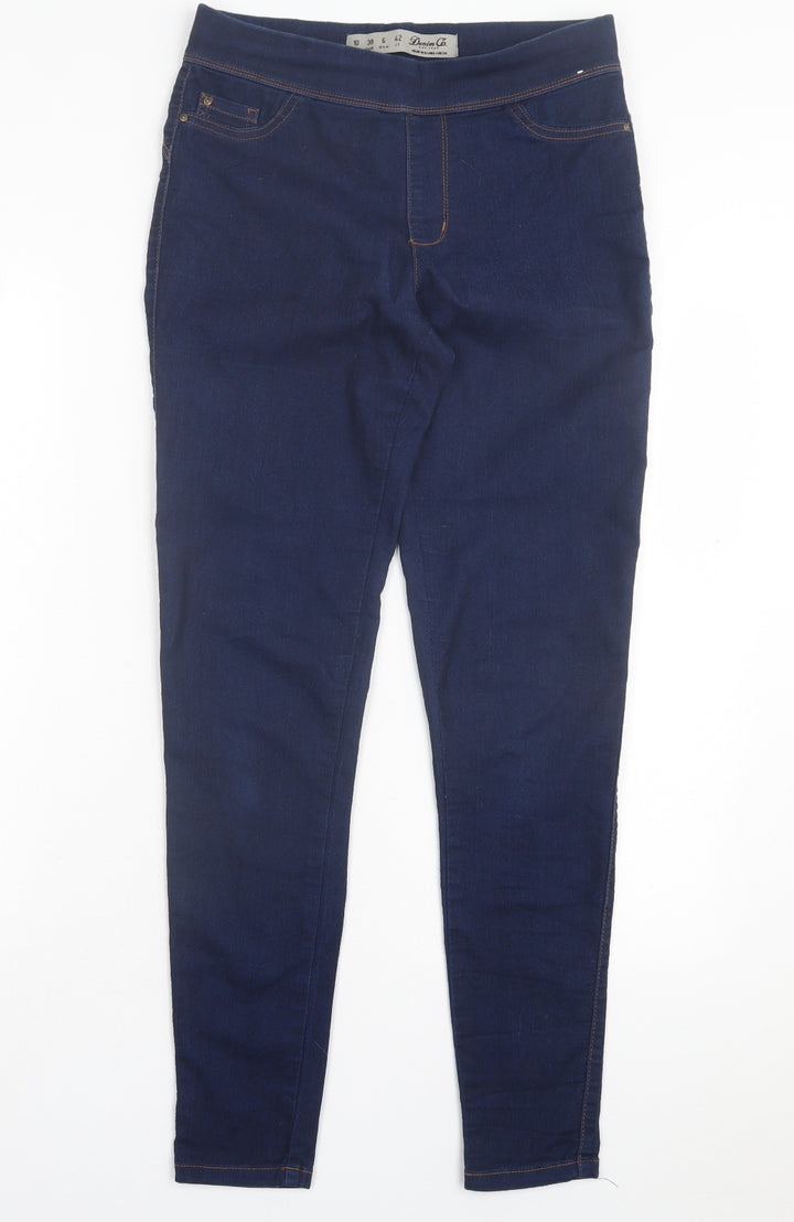 Denim & Co. Womens Blue Cotton Jegging Trousers Size 10 L30 in Regular