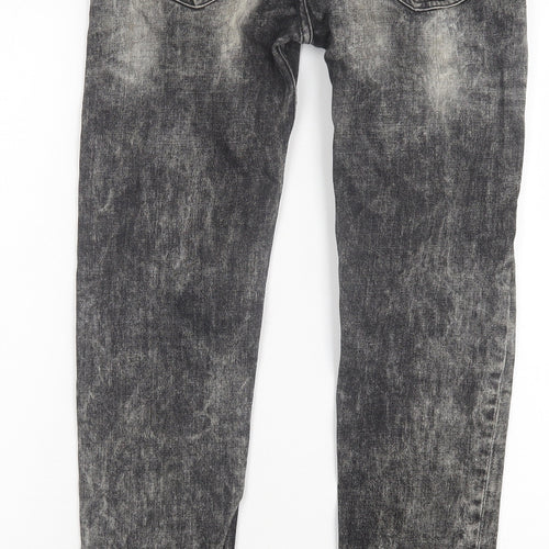 Denim & Co. Mens Black Cotton Straight Jeans Size 28 in L32 in Regular Button