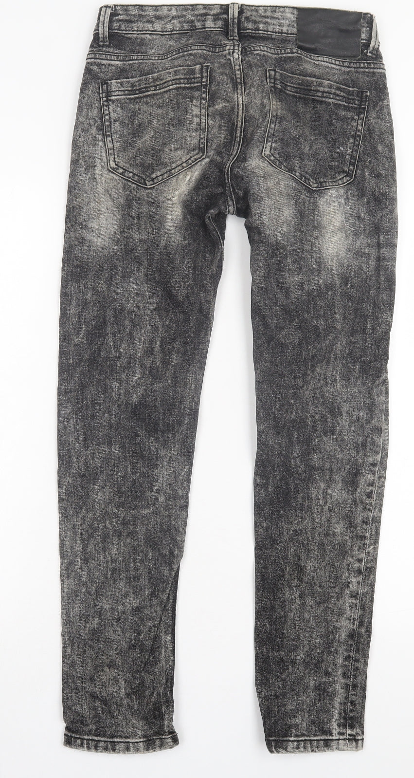 Denim & Co. Mens Black Cotton Straight Jeans Size 28 in L32 in Regular Button