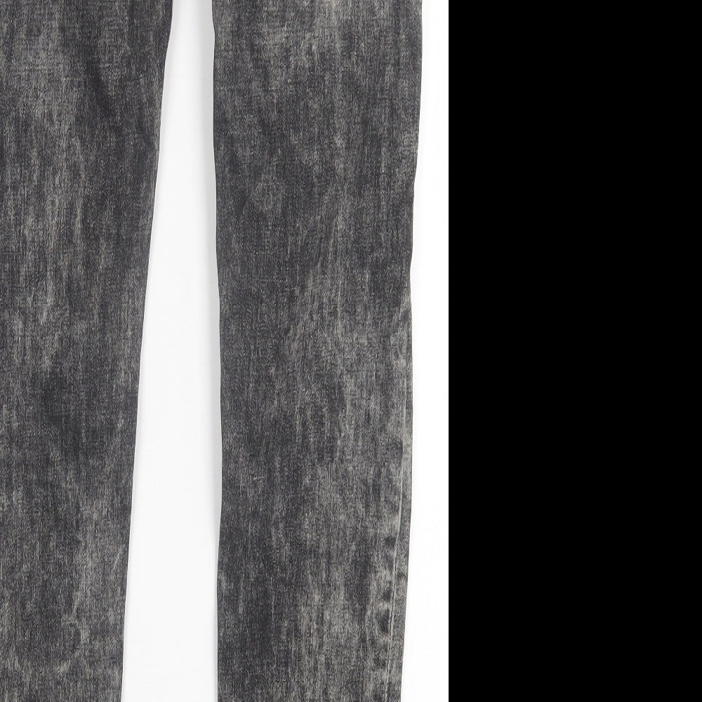 Denim & Co. Mens Black Cotton Straight Jeans Size 28 in L32 in Regular Button