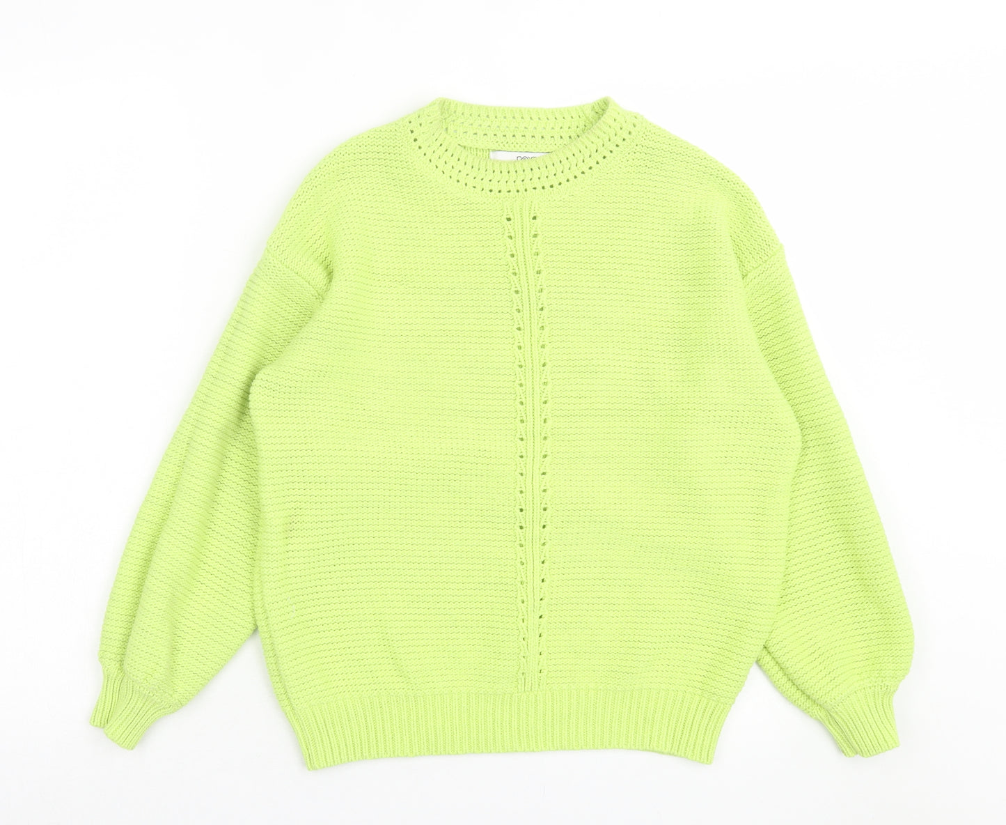 NEXT Womens Green Crew Neck Acrylic Pullover Jumper Size S
