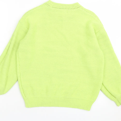 NEXT Womens Green Crew Neck Acrylic Pullover Jumper Size S