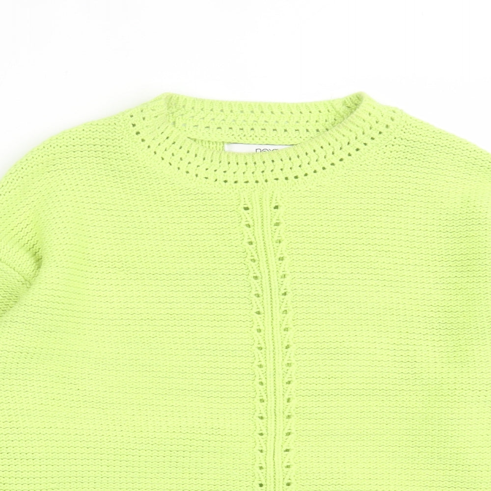 NEXT Womens Green Crew Neck Acrylic Pullover Jumper Size S