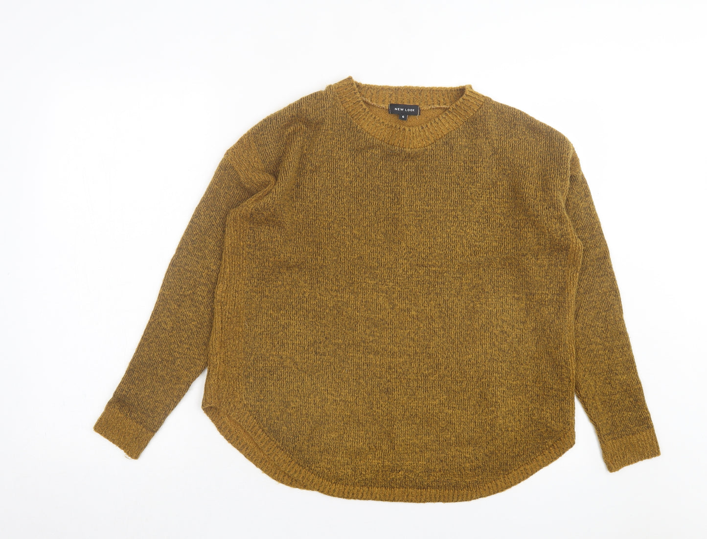New Look Womens Yellow Crew Neck Polyester Pullover Jumper Size 6