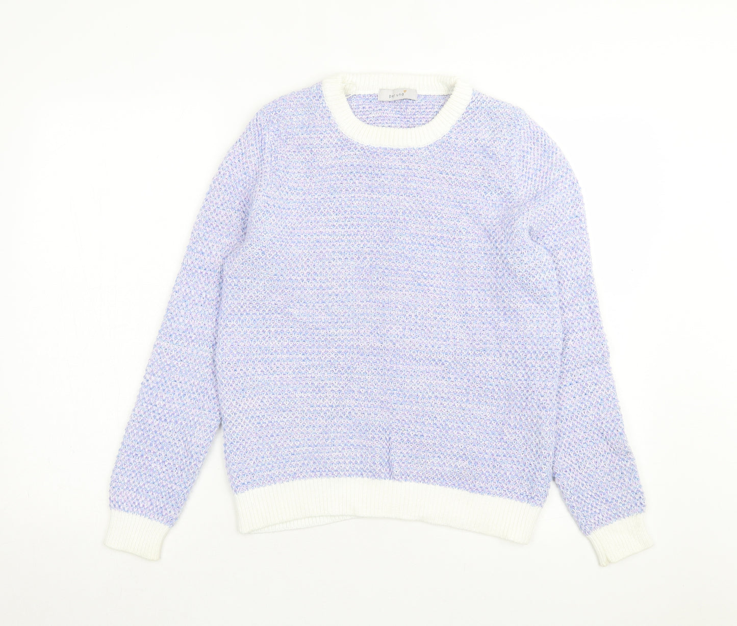 Per Una Womens Purple Crew Neck Cotton Pullover Jumper Size 12