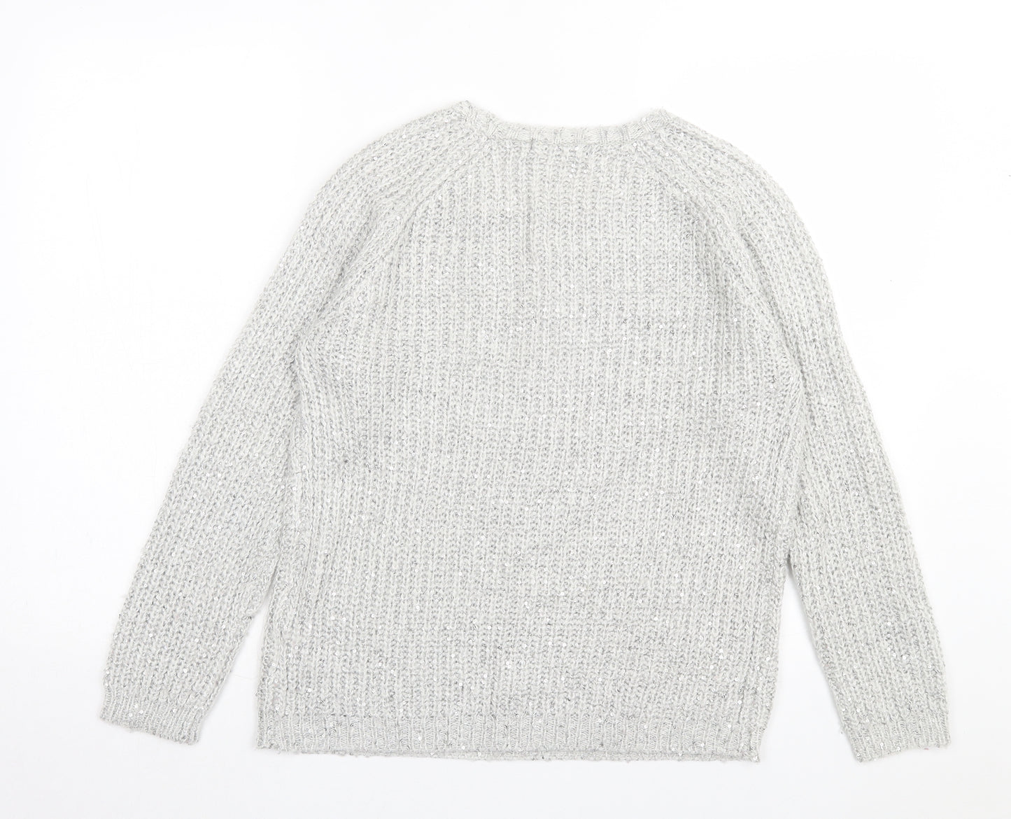 Atmosphere Womens Grey Crew Neck Acrylic Pullover Jumper Size 10