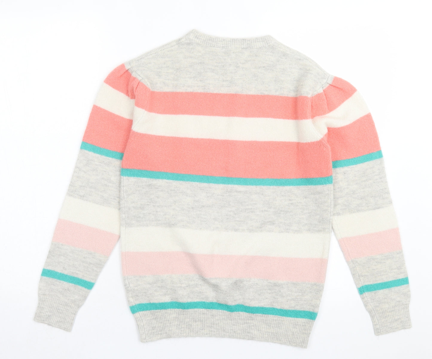 Dorothy Perkins Womens Multicoloured Crew Neck Striped Acrylic Pullover Jumper Size 8